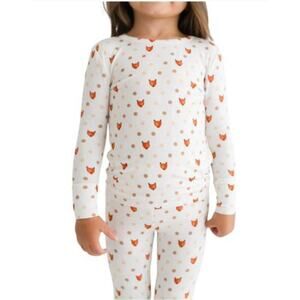 POSH PEANUT kid's long sleeve pajama set in lionel fox print sz. 5-6T